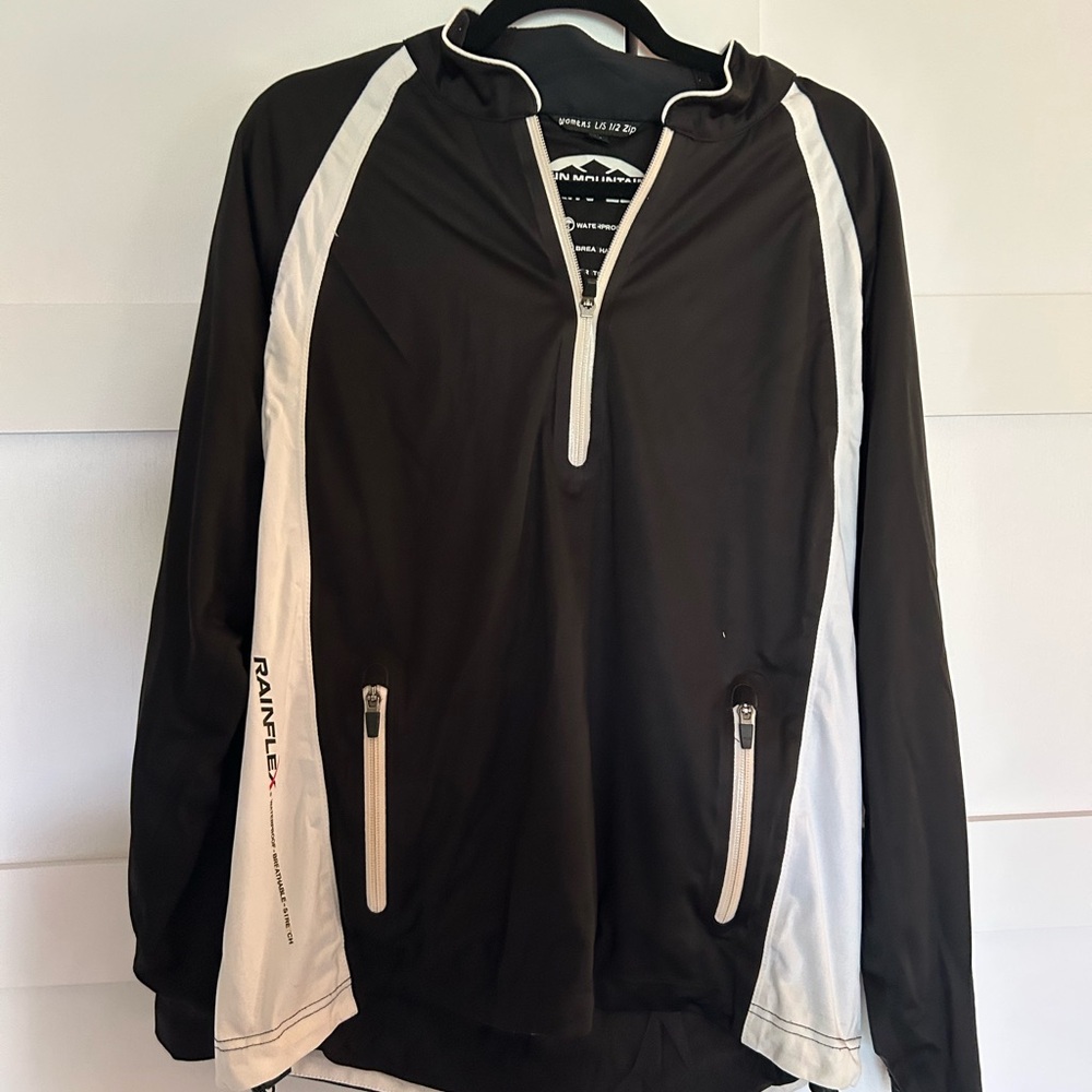 Women’s large Sun Mountain Rainflex Black and White Jacket golf etc
